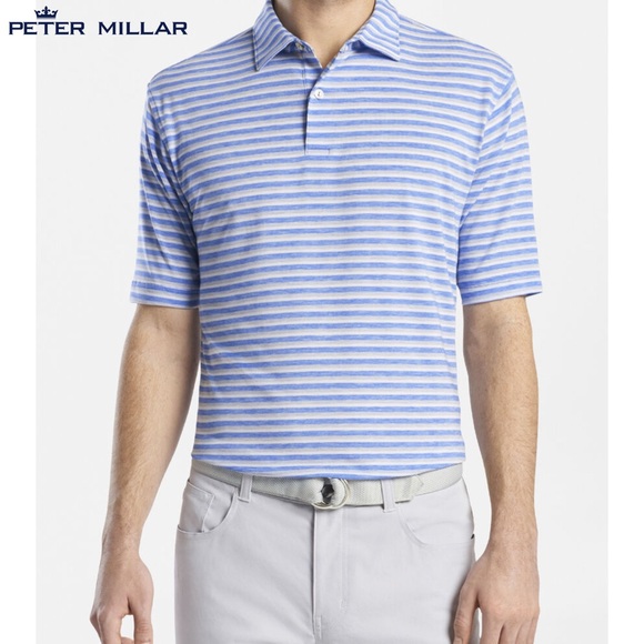 Peter Millar drirelease® Natural Touch Stripe Polo in Cape Blue